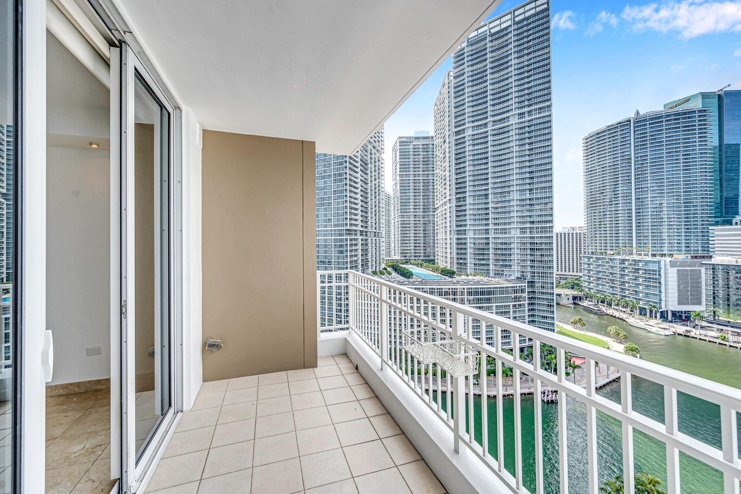 Balcony view through the living room sliding doors